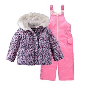 Carter's Girl Winter Snowsuit Set- Jacket & Bib Overalls